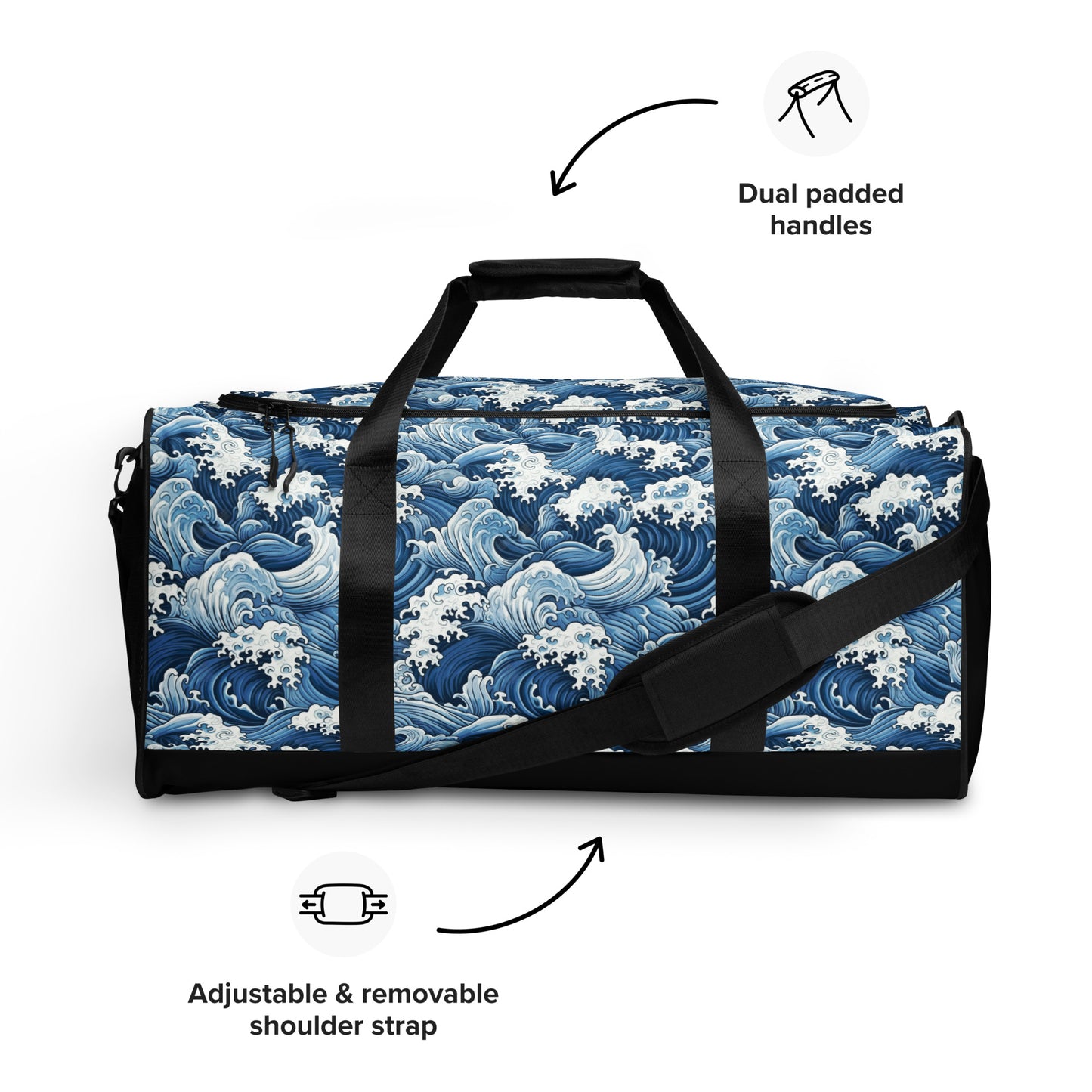 Duffle bag - Japanese Painting Style Wave