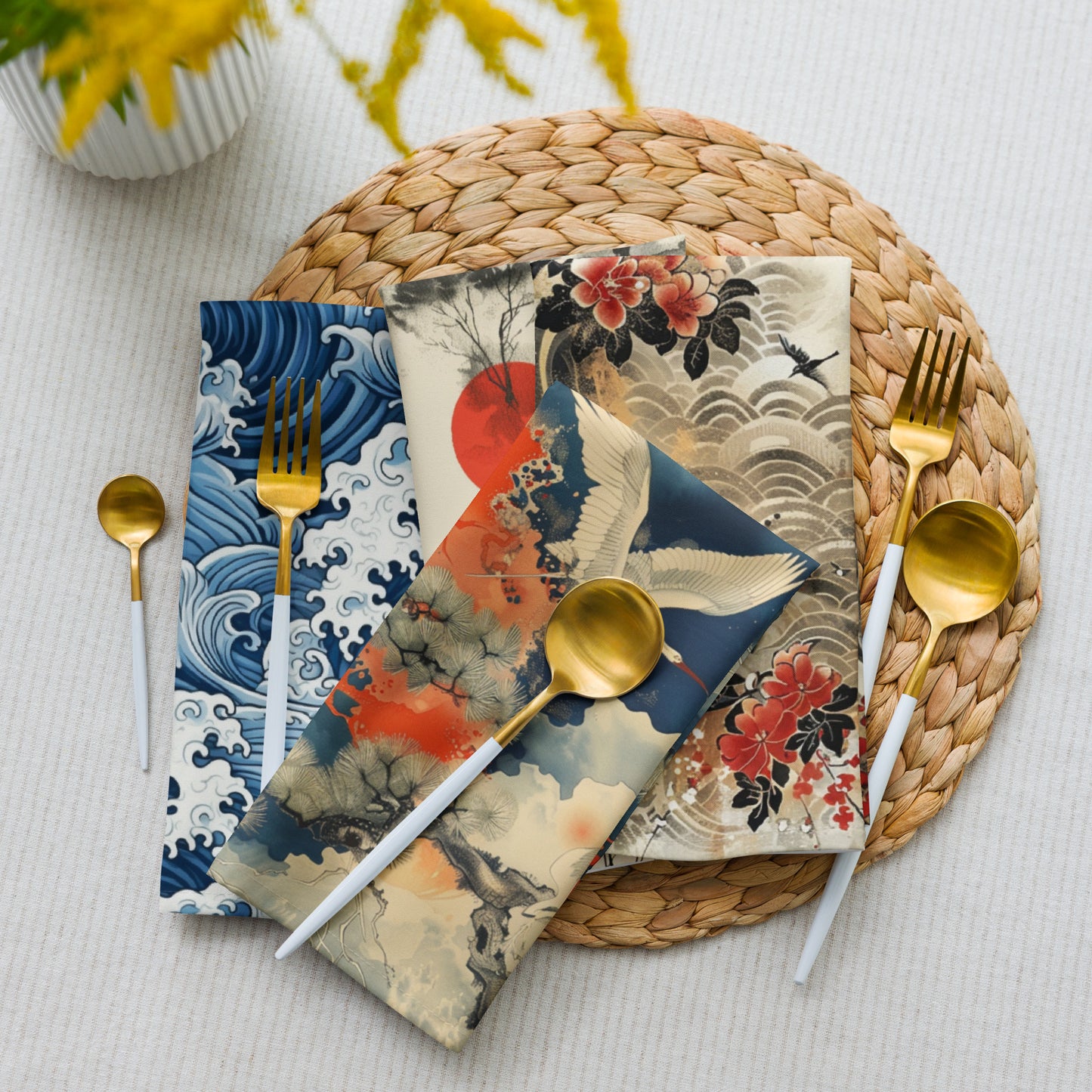 Cloth napkin set Japanese Style Patterns